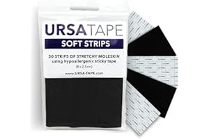 URSA STRAPS URSA Tape, Stretchy Moleskin Fabric Tape for Blisters, Heavy-Duty No-Residue Fashion Tape and Body Tape for Fabric, Shoes, Skin and More. 8x2.5cm