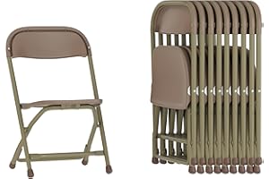 Flash Furniture Paquete de 10 sillas Plegables de plástico para niños, Color marrón, Juego de 10