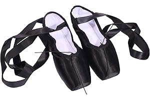 CYSTYLE Damen Mädchen Satin Spitzenschuhe Ballettschläppchen Ballettschuhe Tanzschuhe Ballett Trainings Schläppchen mit Silikonhülle
