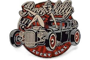 ‎FINALLY HOME Oldtimer Retro Rockabilly Patch zum Aufbügeln | 80er Vintage Motorrad Kutte Patches, Amerika Biker Rückenaufnäher, Motorradjacke Rückenpatch, Old School Aufnäher für Lederwesten