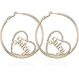 Goldtone Heart and Signature Logo Hoop Earrings For Women