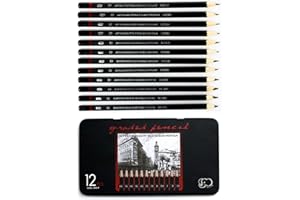 YSLON Professional Sketch and Drawing pencils set,Art Pencil(8B-2H). (12-Count)