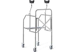 GOVITA Deambulatore Sottoascellare Pieghevole Girello Per Anziani Antibrachiale Con Appoggio Ascellare.