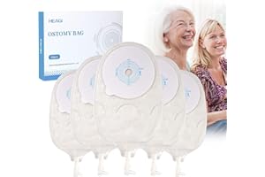 HEAGIMED 10 Pack 45mm One-Piece Urostomy Bags, Anti-leak Drainable Stoma Bags for Colostomy Ileostomy Stoma Care, Anti-backflow Design, Cut-to-Fit
