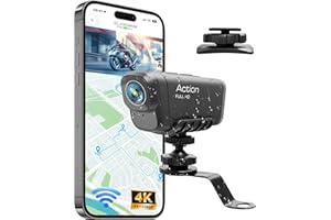 Baobylon Camera Moto 4K+1080P,Caméra de Moto Avant et Arriere,Caméra Casque Moto,Dashcam Moto Velo étanche avec WiFi,Mini Camera Sport avec GPS, HDR,Vision Nocturne Starlight,Enregistrement en Boucle