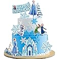 Lahe Frozen Cake Decoration Set - Happy Birthday Toppers for Girls' Parties (Pack of 10)