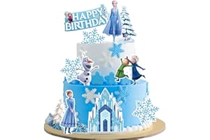Lahe Frozen Kuchen Deko, Happy Birthday Tortendeko, Frozen Geburtstagsdeko Mädchen Cake Topper Geburtstag Set für Party Dekoration zum Kinder Torten Deko(10 Stück)