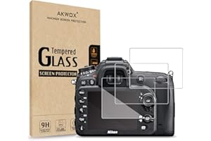 3 Stück Schutzfolie für Nikon D7100 D7200 D800 D800e D810 D750 D600 D610 D500 Displayschutzfolie Akwox 9H Härtegrad Panzerglasfolie 0.3mm Kratzfest HD