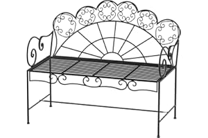 Outsunny Gartenbank Parkbank Sitzbank Bank Gartenmöbel 2-Sitzer Metall