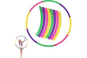 GETRICH Hula Hoop Reifen Kinder Mehrfarbiger, 8 Teiliges Kunststoff Hullahub Reifen für KInders, Abnehmbares und Einstellbar Hulahoopreifen für Kinder Hula Hoop für Gymnastik, Fitness, Tanzen
