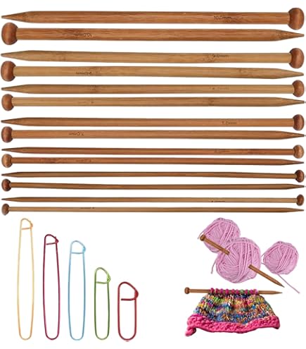 S/S KP DE 20CMX4.50 - Knitting Pins: Double-Ended: Set Of Five Stainless Steel Elan 20cm X 4 50mm Pony
