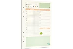 Zelten 45 Sheets 90 Pages Colorful Loose Leaf Punched Paper Refills Paper for 6 Hole Binder Personal Organizer Diary Notebook Refillable Planner (A5, Fairy Tale Daily Planner)