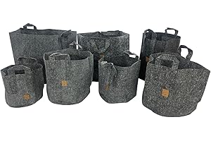 Oakland Gardens 12 Litre Fabric Pot Grow Bag Plant Pots Breathable Container Root Tree Pouch With Handles- Pack of 10