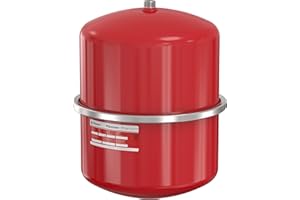 Flamco Flexcon Premium 25 Litres 2,5/6 Bar Vase d'Expansion à Membrane Fixe pour Installations en Circuit Fermé et de Chauffage de Climatisation et de Réfrigération, Rouge, Garantie de 15 ans 16952