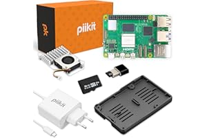PiiKit Starter-Set für Raspberry Pi 5 4 GB - Server Edition | 32 GB MicroSD-Karte | 27 W Netzteil | Active Cooler | Silikon-Bumper