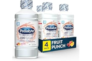 Pedialyte Eau électrolyte sans sucre | Hydratation avec électrolytes clés | Excellente hydratation faible en calories | Punch aux fruits, 1 litre, lot de 4