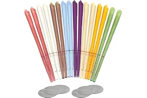SIKEYDELS 16 Pezzi Coni per Orecchie,Candele Per Cerume,Candela Conica Con 6 Dischi Protettivi, Candele Auricolari per Pulizia Orecchie (8 colori)