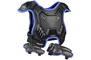 CHCYCLE Équipement de moto tout-terrain pour enfants, protection de poitrine avec genouillères, coudières, pour jeunes VTT, cyclisme, patinage