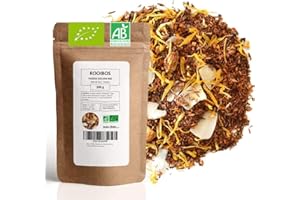 MES THÉS Rooibos Bio Coco/ananas - Passoa Colada - 100g (40 tasses) - Thé en vrac 100% Agriculture Biologique - Mes-Thés