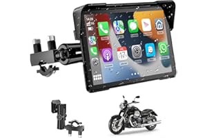 NFOIEIS Pantalla Moto Carplay, Inalámbrico CarPlay y Android Auto, 7” Impermeable Táctil GPS Moto con Bluetooth, Navegador, Siri/G00gle Asistente, Supporto Magnetico - Fácil de Instalar y Desmontar