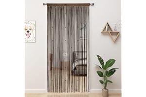 YIIBAII Beaded Curtain Beaded Curtains for Doorways Crystals Suitable for Interior Hanging Decoration and Partitions Closet Curtains (Coffee, 39"x79")