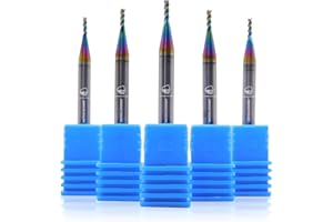 ARMOUR TOOLING - 1.5mm Tungsten Carbide Endmill Set - 3 Flute Sharp Corner Milling Cutter DLC coated - 5 Pack - CNC Tool - For Aluminium Finishing (1.5mm (5Pack))