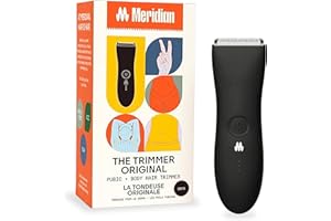 Meridian The Trimmer Original, Body Hair Trimmer for Men, Electric Shaver for Pubic Hair, Chest, Legs & Bikini, Waterproof & Rechargeable, Onyx