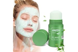 VINIMAY Green Mask Stick, Mascarilla en barra de arcilla purificadora de té verde, limpieza profunda, control de aceite, eliminación de puntos negros, hidrata, aclara el acné, para todo tipo de piel