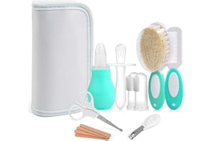 LEADSTAR Bebe Recien Nacido, Set para el Cuidado del Bebé, 8 PCS Neceser Bebe Cuidado de Aseo Bebé Kit de Cuidado de Salud Seguro Infantil Enfermera Diaria Herramienta Cepillo de Pelo Tijeras de Uñas