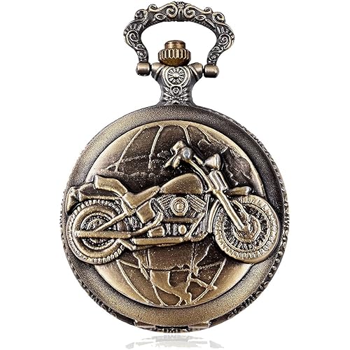 exciting Lives Vintage Motorbike Pocket Watch Keychain - Gift for Christmas, Christmas Day, Birthday, Anniversary, For Brother, Boyfriend, Husband, Dad, Friend, Corporate gifts - Keyring