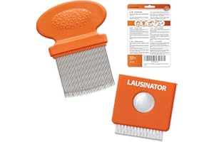 Peigne anti poux lentes Lausinator - en métal - original 3 en 1 très fin - dents très resserrées - pour enfant et adulte