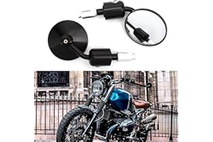 BREDUXSER CNC Espejos Moto, Retrovisores Moto Homologados de giratorio 360°, Espejos Retrovisores Universales para Motos, Scooters, ATV, MT07, Z750, CB125R (Negro#1)