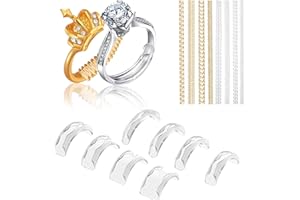 ARTOMNIVERA 16PCS Invisible Ring Size Adjuster for Loose Rings – Ring Tightener for Loose Rings Invisible – Ring Clips to Make Rings Smaller – Ring Reducer & Ring Sizers for Loose Rings – Transparent & Gold