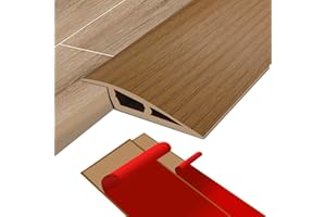 OUKMAO Rubber Threshold Ramp,Flooring Threshold Ramp Reducer,Self Adhesive Floor Transition Strip,for DoorFloorWheelchair Ramp Edge-Reducer Threshold-Transition-Strip(Brown wood grain, 7cm x 1.5cm x 1m)