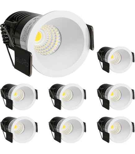 Juego De 2 Focos LED Empotrables 3W Blanco Cálido - Diámetro 3-3.5 Cm Con Transformador | Ideal Para Vitrinas Y Muebles