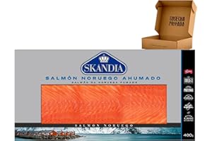COSECHA PRIVADA Salmón Noruego Ahumado - Envío 24 h - Salmón Premium Fileteado en lonchas en bandeja (400g)