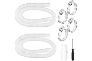 YEAHBOOM 2 mangueras de piscina de 32 mm, 150 cm, con 4 clips de seguridad y 1 conector de manguera, manguera para bomba de piscina, manguera de filtro de piscina para bomba de filtro