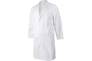 Clinotest Laborkittel Hannover II für Damen und Herren, Arztkittel/Visitenmantel/weißer Mantel, Mischgewebe, in der Farbe weiß, Reverskragen, offene Druckknopfleiste