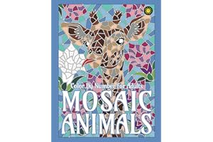 Mosaic Animals Color By Number for Adults: Activity Coloring Book for Adults Relaxation and Stress Relief