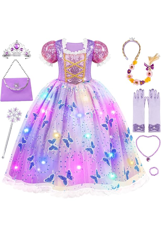 SNOWLION Elsa Princess Costume For Girls - Dress Up Gown With Accessories For Kids Cosplay - View #8