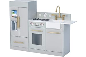 Gris Cocina de Juguete de Madera de Teamson Kids Horno Imitación NiñosTD-12302A