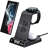 Phelinta Trådlös Laddare för Samsung, 3 i 1 Trådlös Laddningsstation för Samsung Galaxy S23 Ultra/S23/S22 Ultra/S22/S21/S20/Z