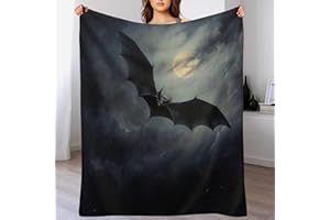 PAZZK Bat Blanket, Fleece Blanket, Gift for Women, Men, Girls, Boys, Four Seasons, Super Soft and Comfortable, Plush Blanket, Sofa, Sofa Bed, Office (140 x 180 cm)
