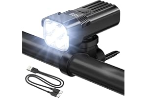 Sanario Bike Lights Front LED Torch, 2000LM Super Bright & 36 Hrs Rechargeable Lightweight - Bicycle Lights IP65 Waterproof Mountain Cycling Fishing Woking Hiking at Night