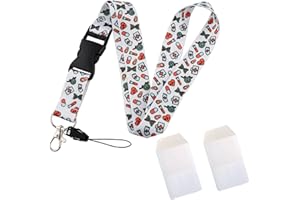 GUILUC PACK Lanyard Enfermera + Protector Bolsillo, Cuelga Llaves Cuello, Colgante Tarjetas De Identificación Para Enfermeras, Cinta Llaves Cuello, Regalos Originales Para Enfermeras, Sanitarios (Blanco)