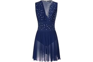 Aislor Robe Danse Contemporain Femme Robe Danse Latine Moderne Compétition Justaucorps Patinage Artistique Danses Lyrique Performance