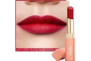 Oulac Soft Matte Lipstick for Women - Red Lipstick & Blush Duo, Cream to Powder Texture, Color Rich, Lightweight & Smooth, Enriched with Rose Oil, Vegan & Cruelty-Free| 3.6g (Y09)