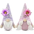 Gehydy Set of 2 Spring Gonks Decoration Easter Summer Sunflower Gnome Plush Handmade Decor for Home Kitchen