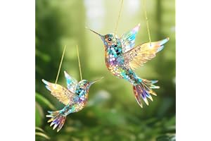 CUVZORA Lot de 2 Attrape Soleil Prismatique en Acrylique, Décoration de Fenêtre Suspendue, Accessoire de Jardin pour Amateurs d'oiseaux, Idéal pour Embellir Votre Espace Extérieur (A)