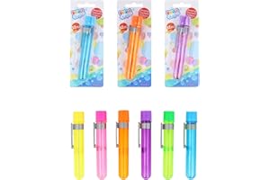 Henbrandt 2 x Touchable Bubble Test Tubes, 6 Assorted Colours, 32ml - Long Lasting Bubbles, Party Favours, Kids' Toy, Bubble Wand Included, 12cm